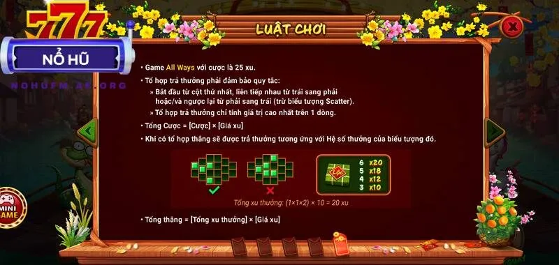 Luật quay hũ Sắc Xuân Chợ Tết đơn giản